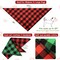 Wrapables Christmas Pet Triangle Bandana, Bib Scarves For Cats and Dogs (Set of 2), Large, Buffalo Plaid